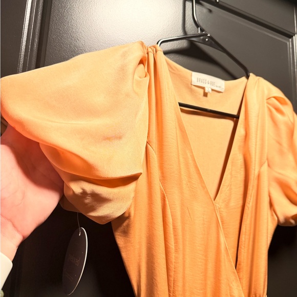 Chic Champagne Wrap Maxi Dress - Picture 3 of 6